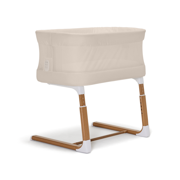 BabyRest Swan Smart Electric Bassinet - Beige/Walnut