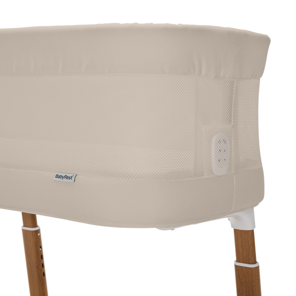 BabyRest Swan Smart Electric Bassinet - Beige/Walnut