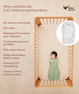 ErgoPouch 2 in 1 Waterproof Fitted Sheet for Bassinette - Caramel Grid