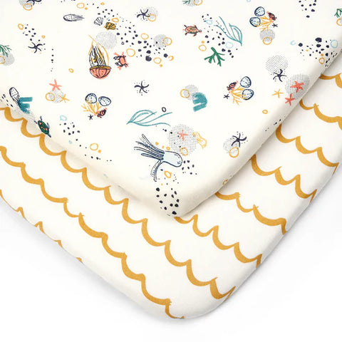 Il Tutto CoZee Bassinet Fitted Sheet Twin Pack - Our Planet