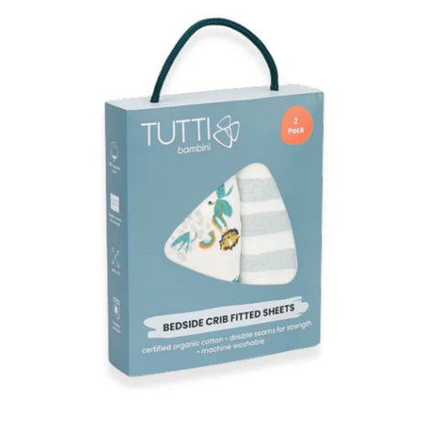 Il Tutto CoZee Bassinet Fitted Sheet Twin Pack - Run Wild
