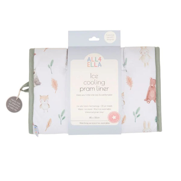 All4Ella Ice Cooling Pram Liner - Forest Friends