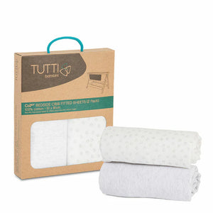 Il Tutto CoZee Bassinet Fitted Sheet Twin Pack - Grey Cloud