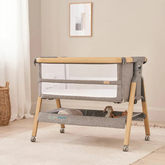 Il Tutto CoZee Breeze Plus Bedside Crib - Oak/Charcoal