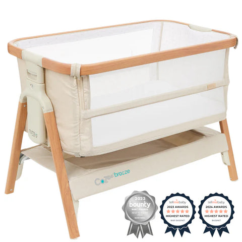 Il Tutto CoZee Breeze Plus Bedside Crib - Scandinavian Walnut/Ecru