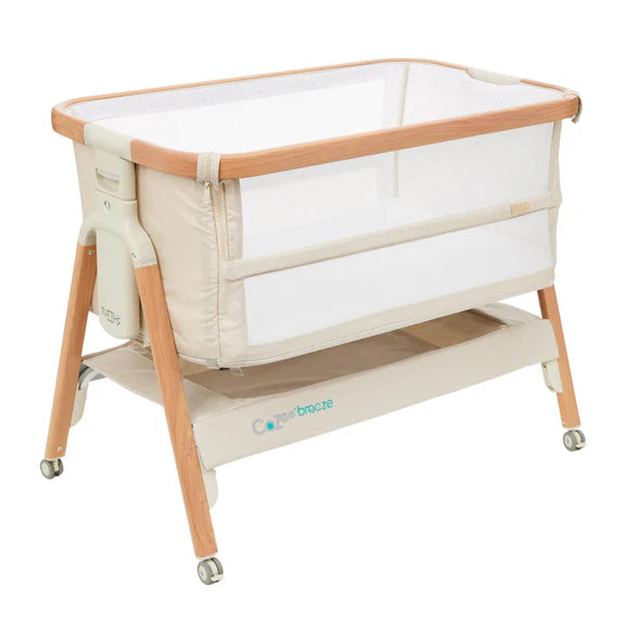 Il Tutto CoZee Breeze Plus Bedside Crib - Scandinavian Walnut/Ecru