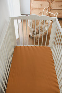 Luna's Treasures Bamboo Jersey Cot Sheet - Desert Bronze