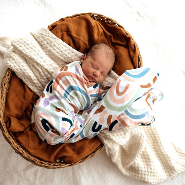 Snuggle Hunny Organic Jersey Wrap & Beanie Set - Rainbow