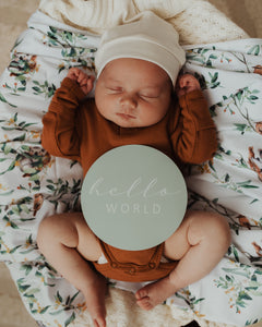Snuggle Hunny Reversible Milestone Cards - Eucalypt & Sage