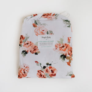 Snuggle Hunny Organic Fitted Cot Sheet - Rosebud