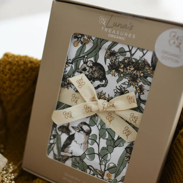 Luna's Treasures KOKO Organic Cotton Jersey Swaddle Wrap & Beanie Set