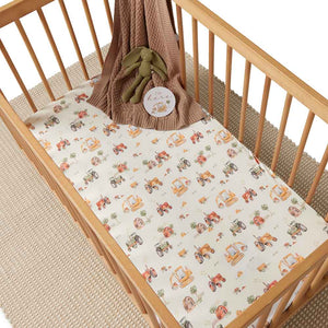Snuggle Hunny Organic Fitted Cot Sheet - Diggers
