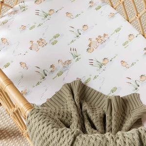 Snuggle Hunny Fitted Bassinet Sheet/Change Mat Cover - Duck Pond