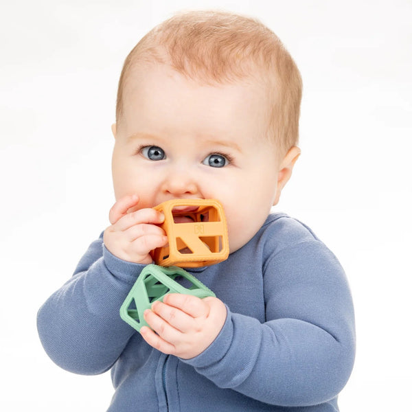 Malarkey Kids Stack N Chew 4 PK Mini Cubes - Earthy