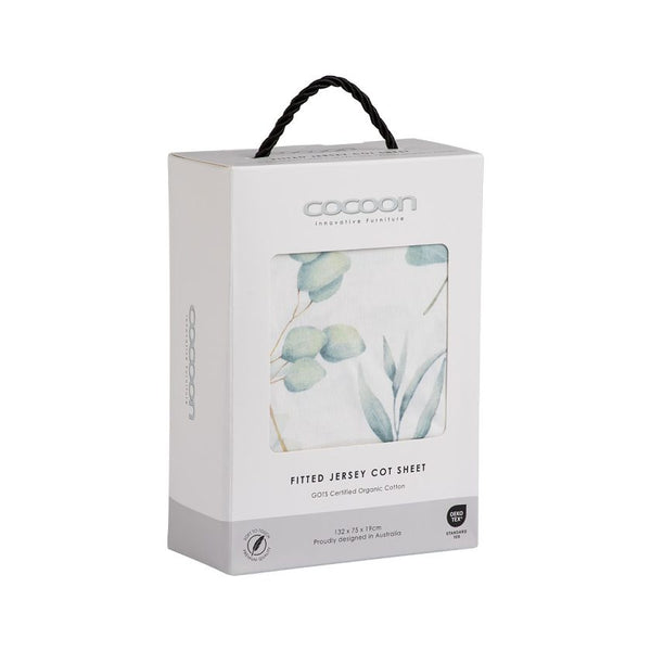 Cocoon Fitted Cot Sheet - Green Leaves