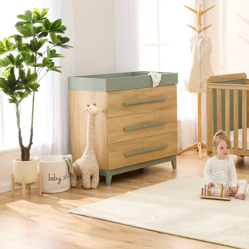 Il Tutto Hallee Chest Changer - Sage Weave & Golden Oak