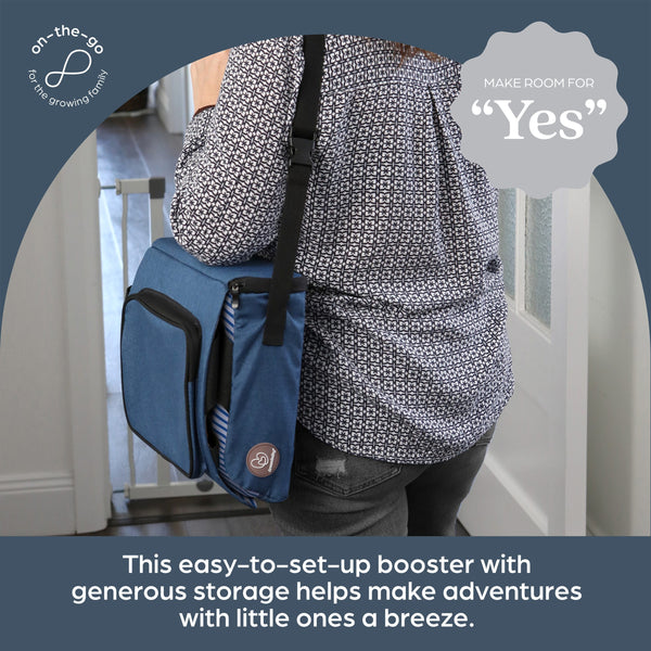 Dreambaby Grab N Go Portable Booster Seat - Blue Denim Stripes