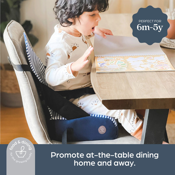 Dreambaby Grab N Go Portable Booster Seat - Blue Denim Stripes