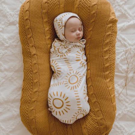 Luna's Treasures Bamboo Jersey Swaddle Wrap - Soleil