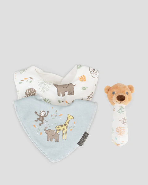 The Little Linen Company Baby Rattle & Bib Set