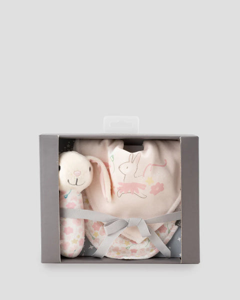 The Little Linen Company Baby Rattle & Bib Set