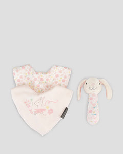 The Little Linen Company Baby Rattle & Bib Set