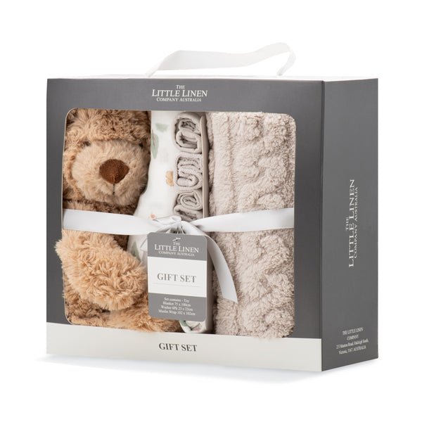 Little Linen Boxed Baby Gift Set - Willow Bear