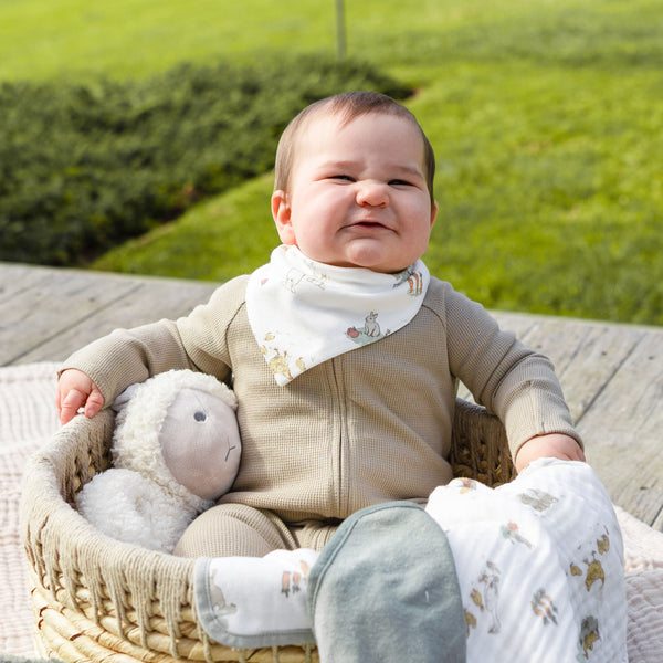 Little Linen Boxed Baby Gift Set - Farmyard Lamb