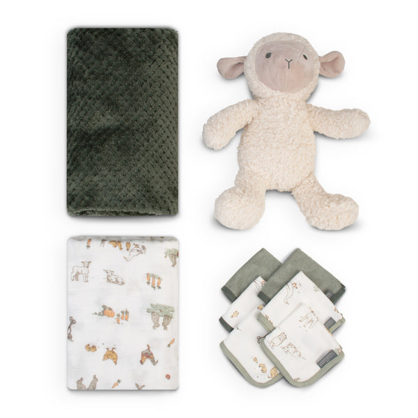 Little Linen Boxed Baby Gift Set - Farmyard Lamb
