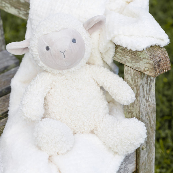 The Little Linen Co Plush Toy & Blanket - Farmyard Lamb