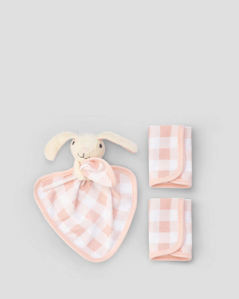 The Little Linen Co Towelling Baby Face Washer + Toy Set - Ballerina Bunny