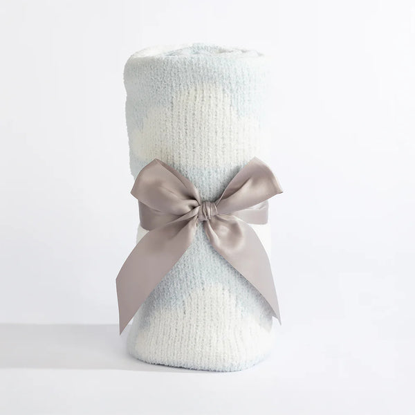Living Textiles Chenille Blanket - Blue Clouds