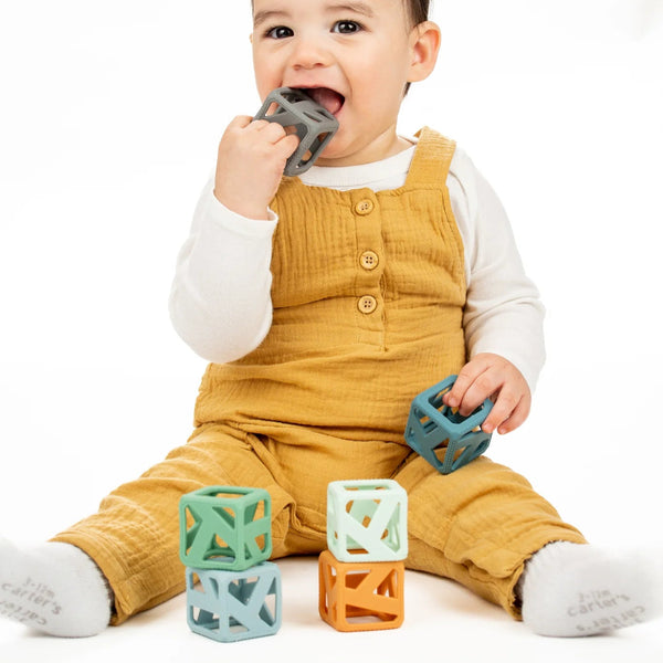 Malarkey Kids Stack N Chew 4 PK Mini Cubes - Earthy