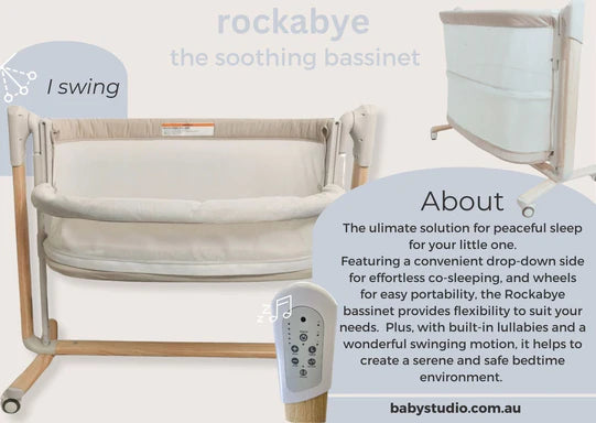 BabyStudio Rockabye - The Soothing Bassinet (mattress included)