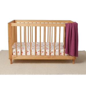 Snuggle Hunny Organic Fitted Cot Sheet - Meadow