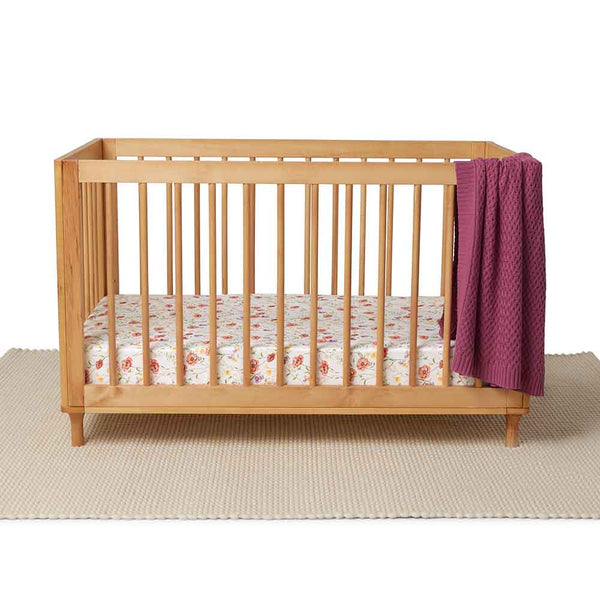 Snuggle Hunny Organic Fitted Cot Sheet - Meadow