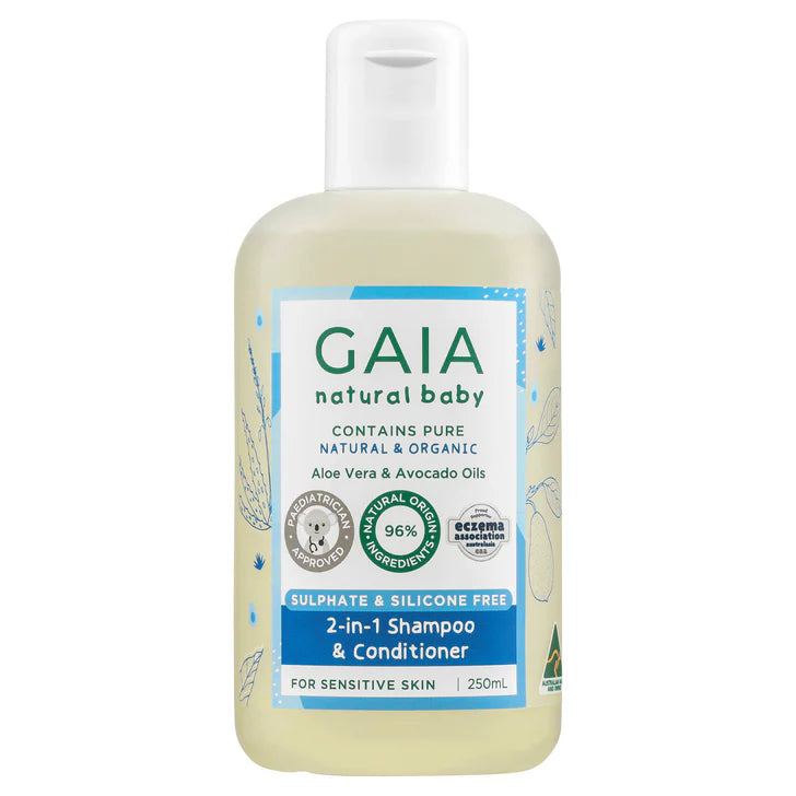 GAIA Natural Baby 2 in 1 Shampoo & Conditioner 250ml