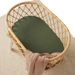 Snuggle Hunny Fitted Bassinet Sheet/Change Mat Cover - Olive