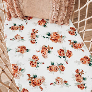Snuggle Hunny Fitted Bassinet Sheet/Change Mat Cover - Rosebud