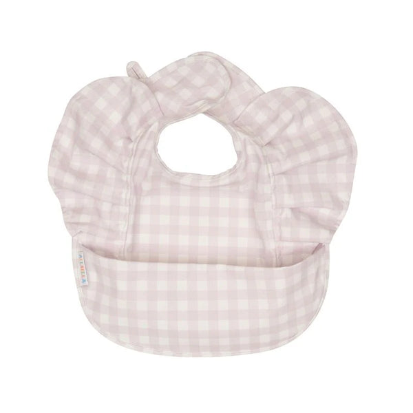 All4Ella Recycled Frills Bib - Gingham Lilac