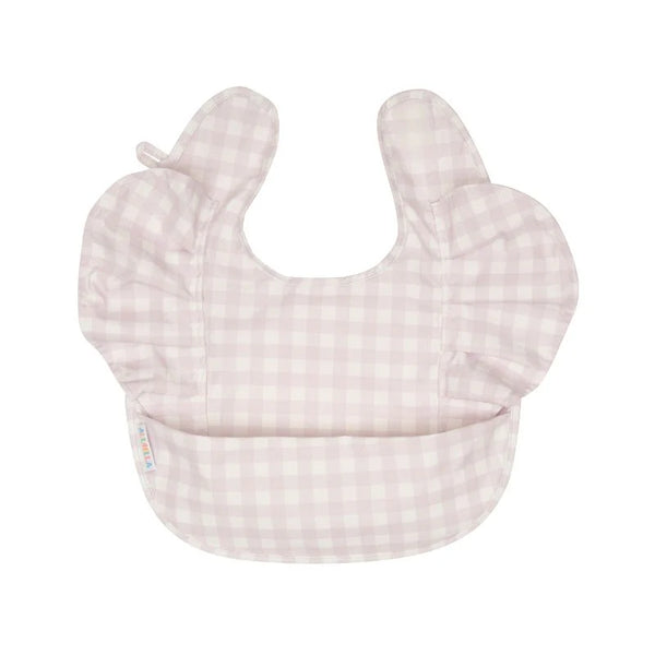 All4Ella Recycled Frills Bib - Gingham Lilac