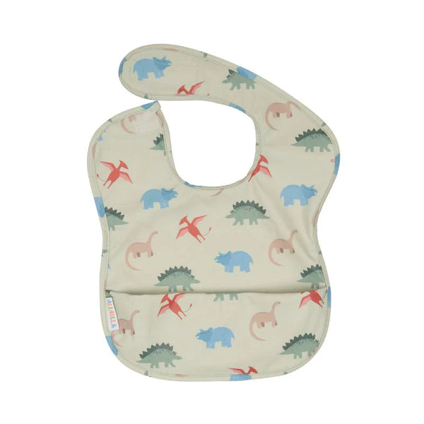 All4Ella Recycled Pouch Bib - Dinosaurs