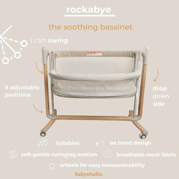 BabyStudio Rockabye V2 - The Soothing Bassinet (mattress included)