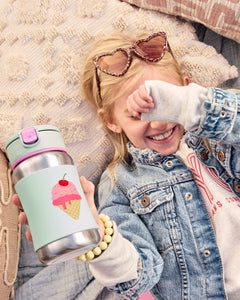 Skip Hop Spark Style Stainless Steel Straw Bottle - Ice Cream