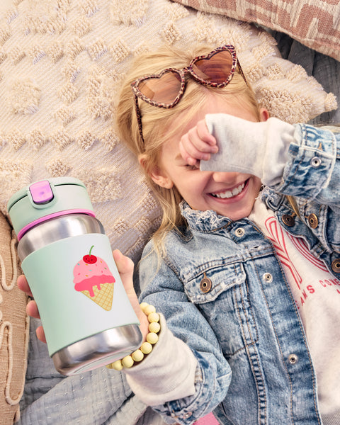 Skip Hop Spark Style Stainless Steel Straw Bottle - Ice Cream