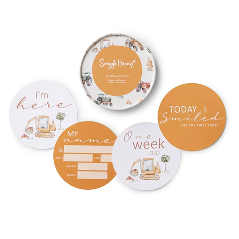 Snuggle Hunny Reversible Milestone Cards - Diggers & Ochre