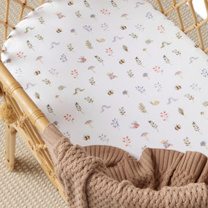 Snuggle Hunny Fitted Bassinet Sheet/Change Mat Cover - Garden Friends