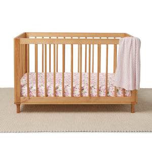 Snuggle Hunny Organic Fitted Cot Sheet - Cherry Blossom