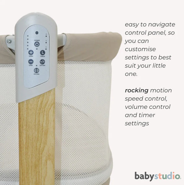 BabyStudio Rockabye V2 - The Soothing Bassinet (mattress included)