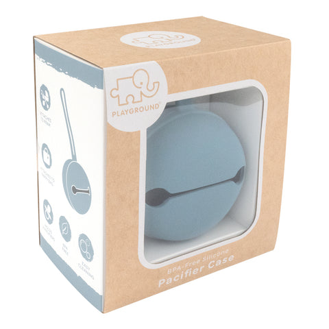 Playground Silicone Pacifier Case - Steel Blue